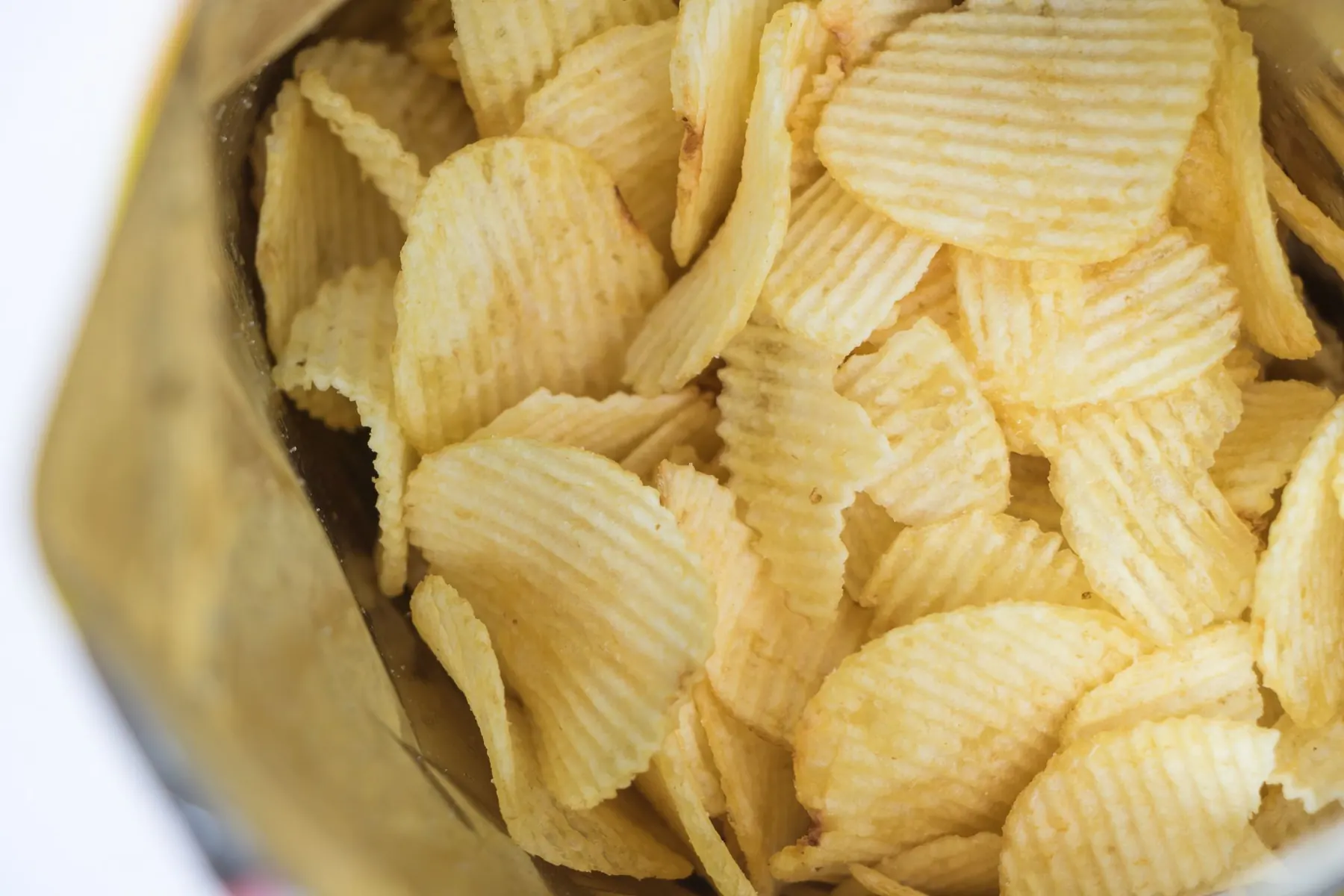 Golden ridged potato chips